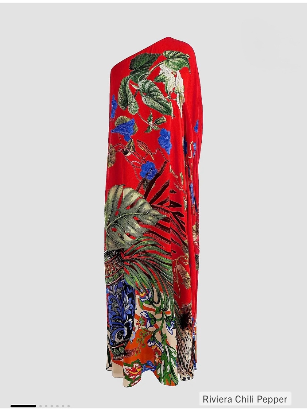 Alice + Olivia Riviera Pepper floral One-Shoulder Dress. Side 8.